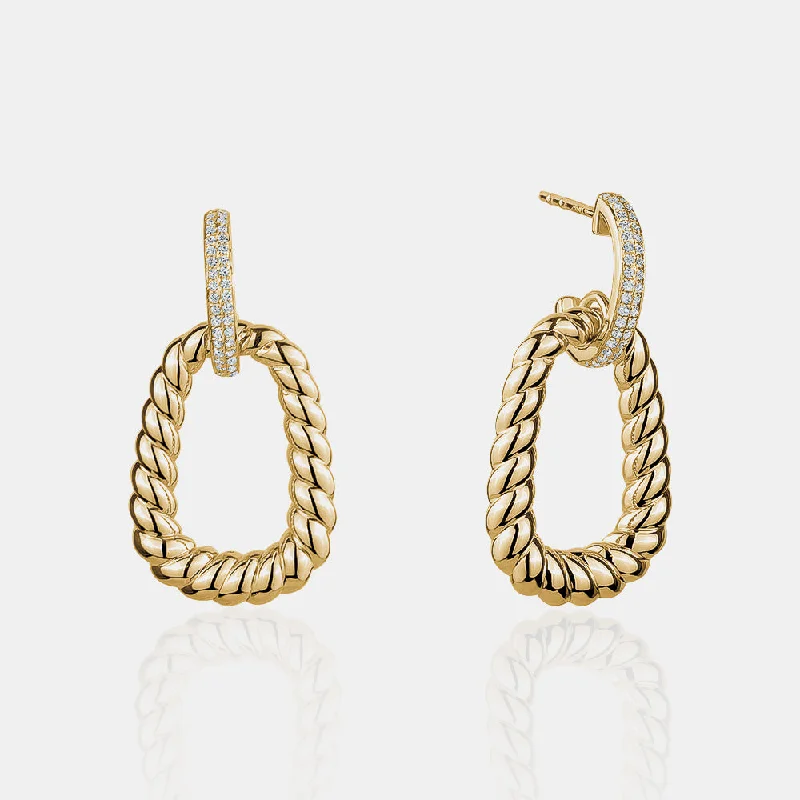 Bold hoop earrings-Fancy Interlock Oval Hoops