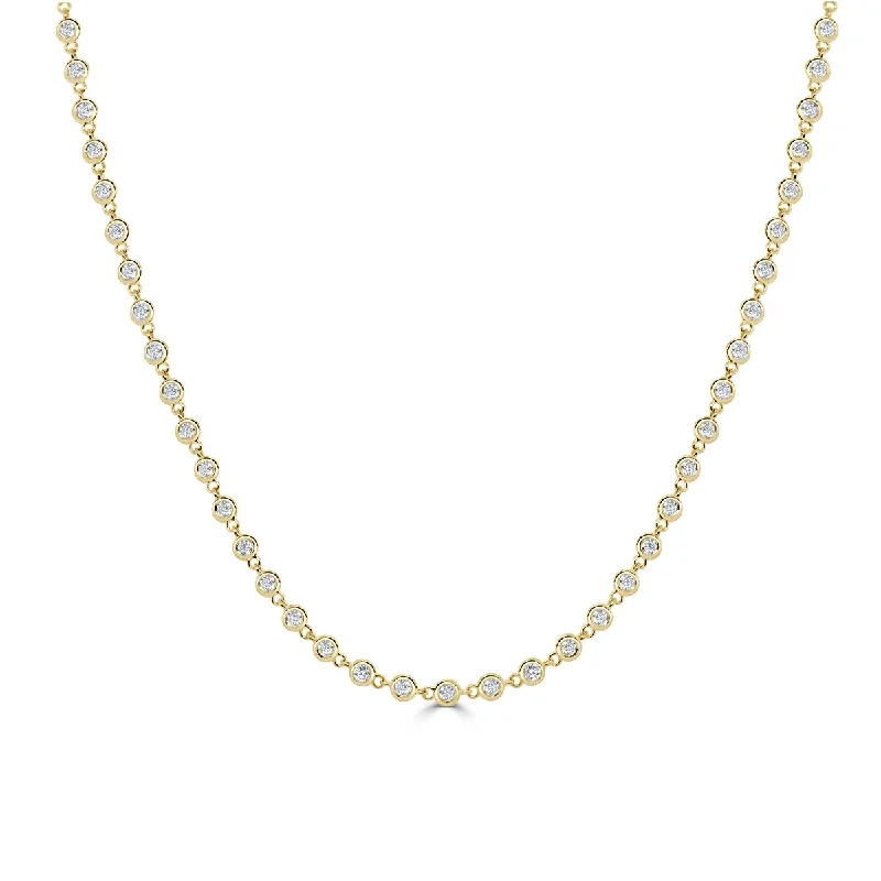 Offset design necklaces-Joelle Diamond Necklace 14K Gold 2ct