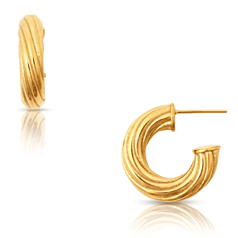 Topaz earrings-Cruz Twisted Mini Hoop Earring