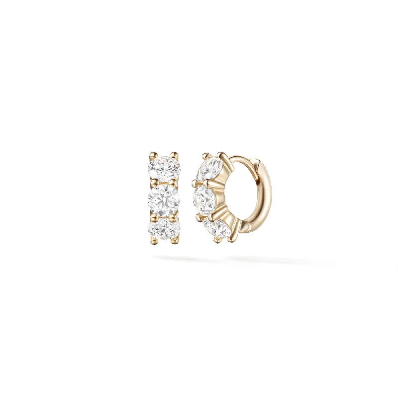 Morganite stud earrings-SADIE HUGGIE HOOP (4mm)