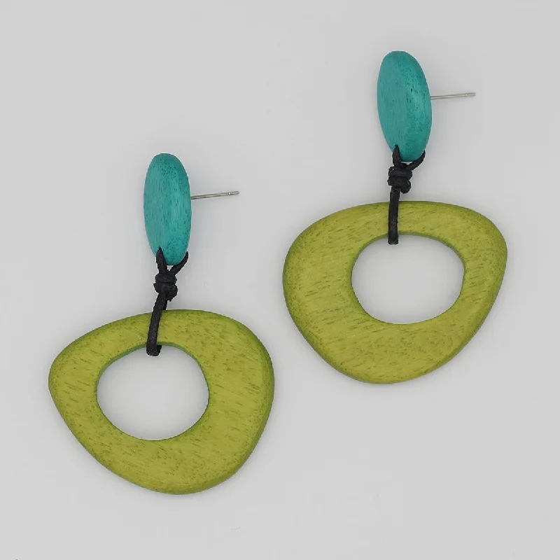 Coiled thread earrings-Green Statement Jasper Earrings