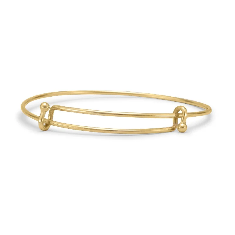 Sleek gem bangles-Gold Tone Expandable Wire Fashion Bangle