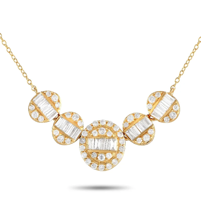 Solid stone necklaces-Yellow Gold 0.60ct Diamond Necklace PN14836 Length 15 Inch