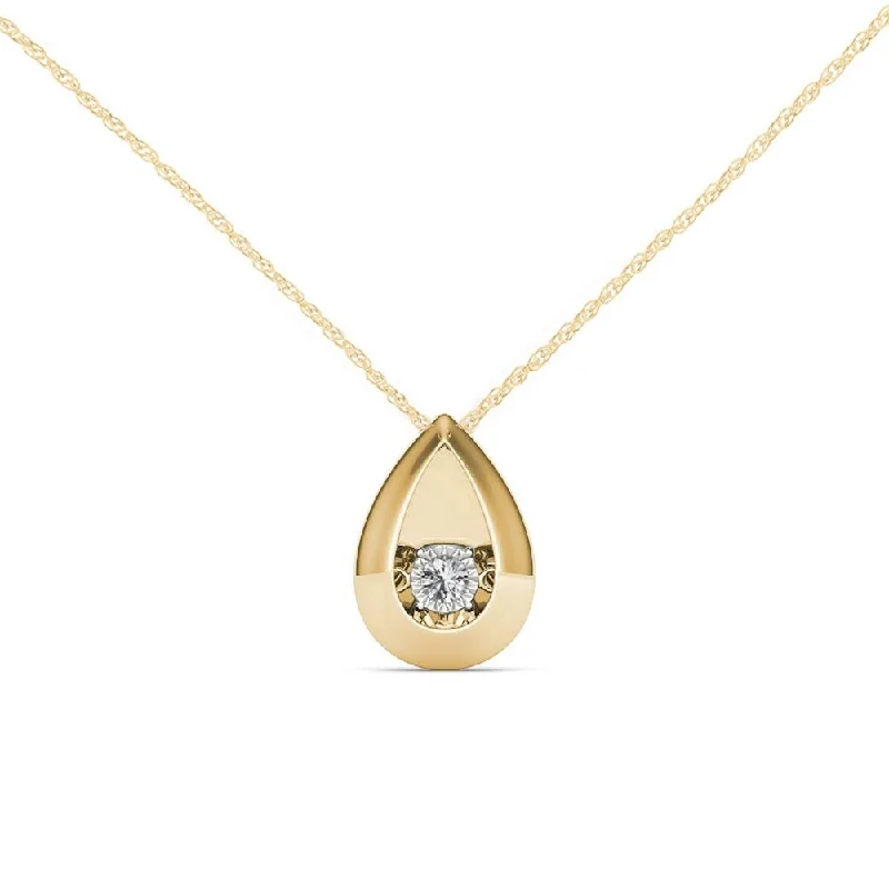 Coiled thread necklaces-De Couer 10K Yellow Gold 1/20ct TDW Dancing Diamond Necklace