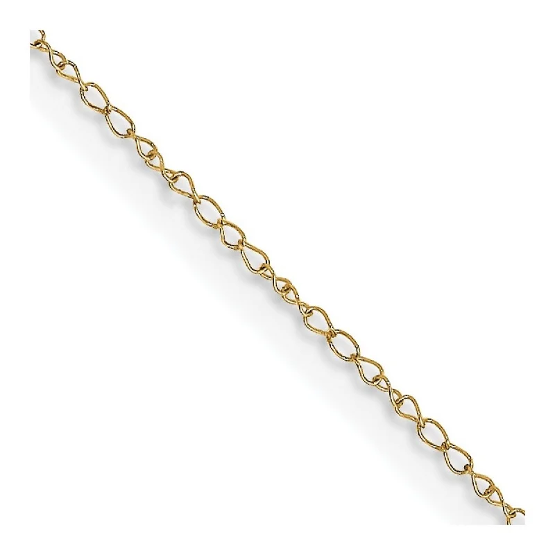 Curata 14k Yellow Gold Solid 0.42mm Carded Curb Chain Necklace Options: 16 18 20 24