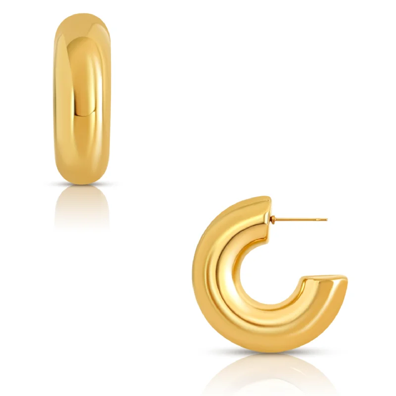 Thick cuff earrings-Marisol Tube Hoop Earring