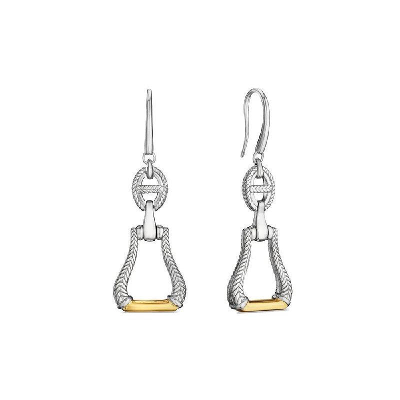 Polished charm earrings-Judith Ripka Vienna Stirrup and Link Drop Earring