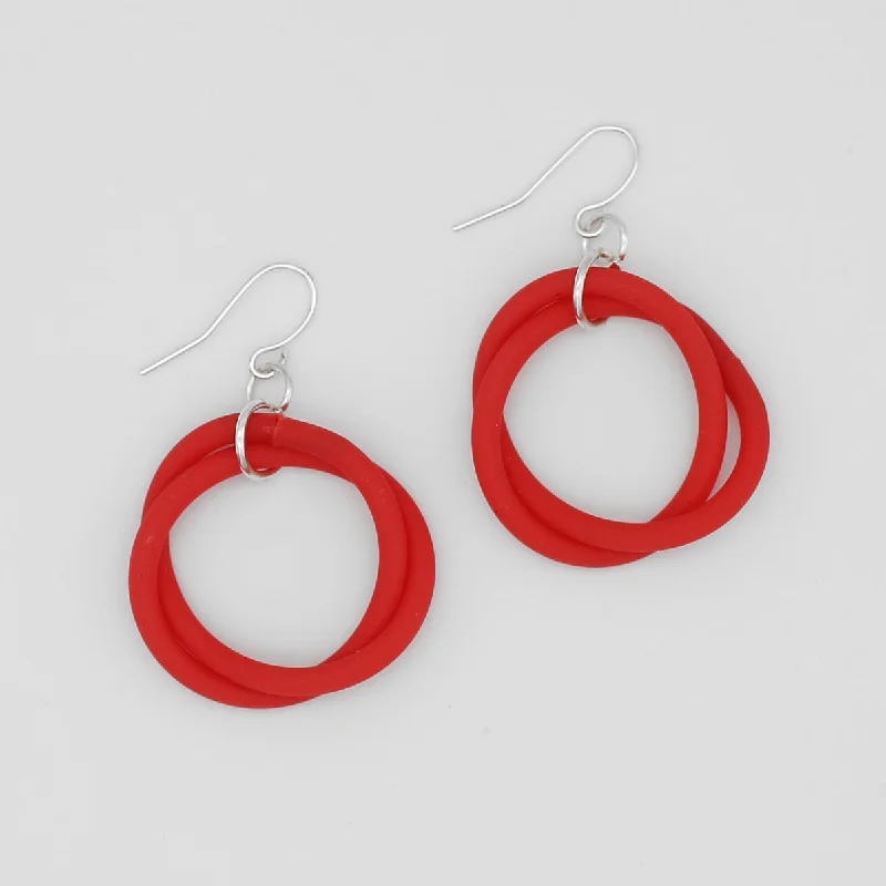 Polished charm earrings-Red Cefalu Swirl Earring