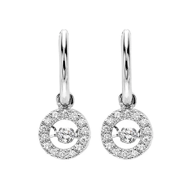 Sleek cross earrings-10KT WHITE GOLD DIAMOND (1/5CTW) EARRING