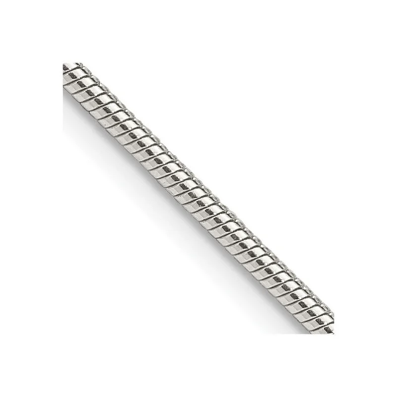 Bamboo braid necklaces-Curata 925 Sterling Silver Solid 1.75mm Round Snake Chain Necklace (Lobster)