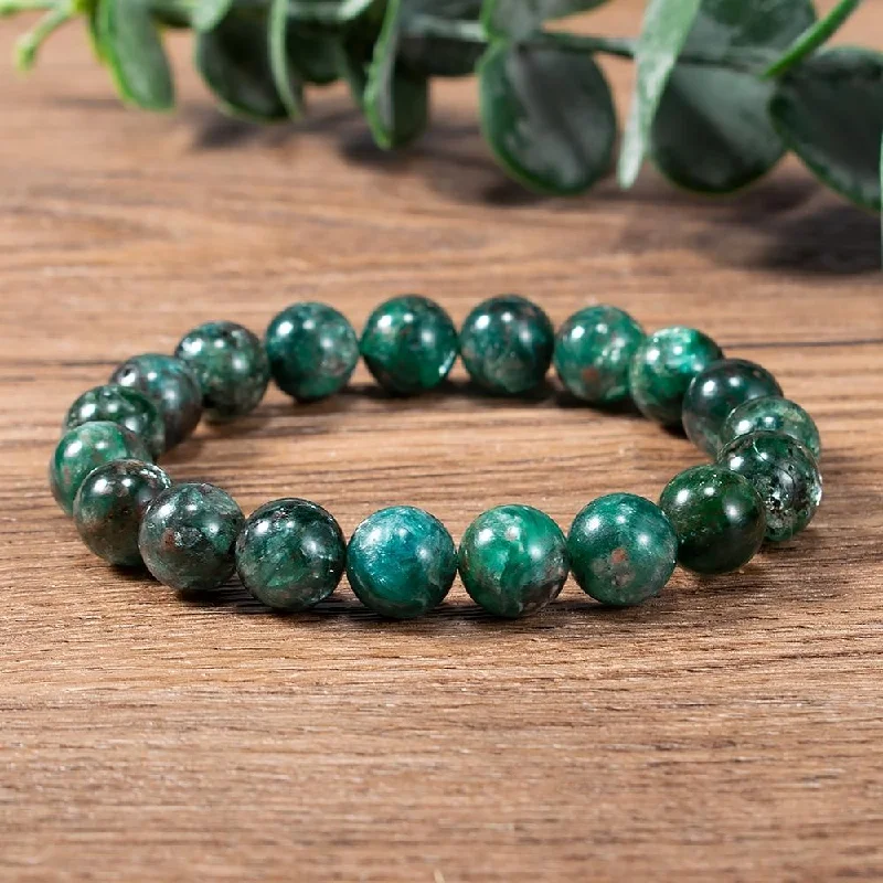 Surf bead bangles-Green Emerald Bead Bracelet