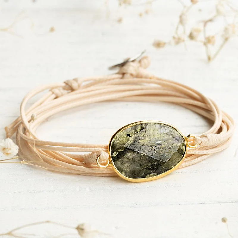 Dove motif bangles-Labradorite String Bracelet