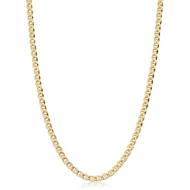 Sleek gem necklaces-14k Yellow Gold Filled 4.3 mm Mariner Link Chain Necklace For Men and Women