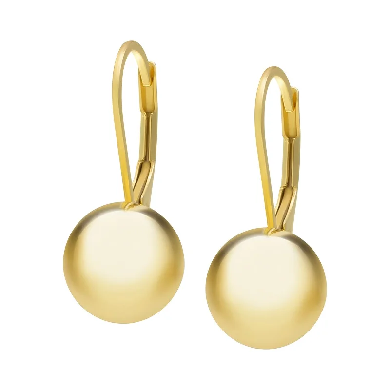 Stellar glow earrings-Victoria Townsend Gold Over Sterling Silver Ball Leaverback Earring