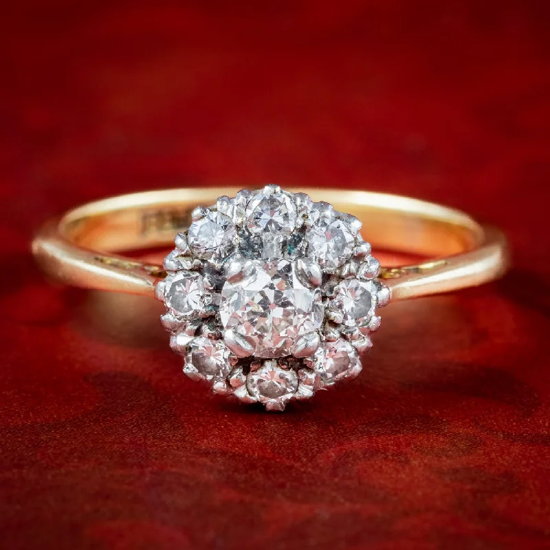 Open frame rings-Antique Victorian Diamond Cluster Ring