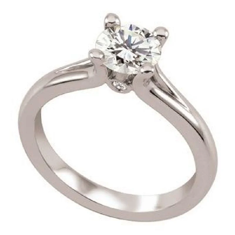 Square cut engagement rings-0.30ct Round Brilliant Cut Diamond Solitaire 18ct White Gold Ring