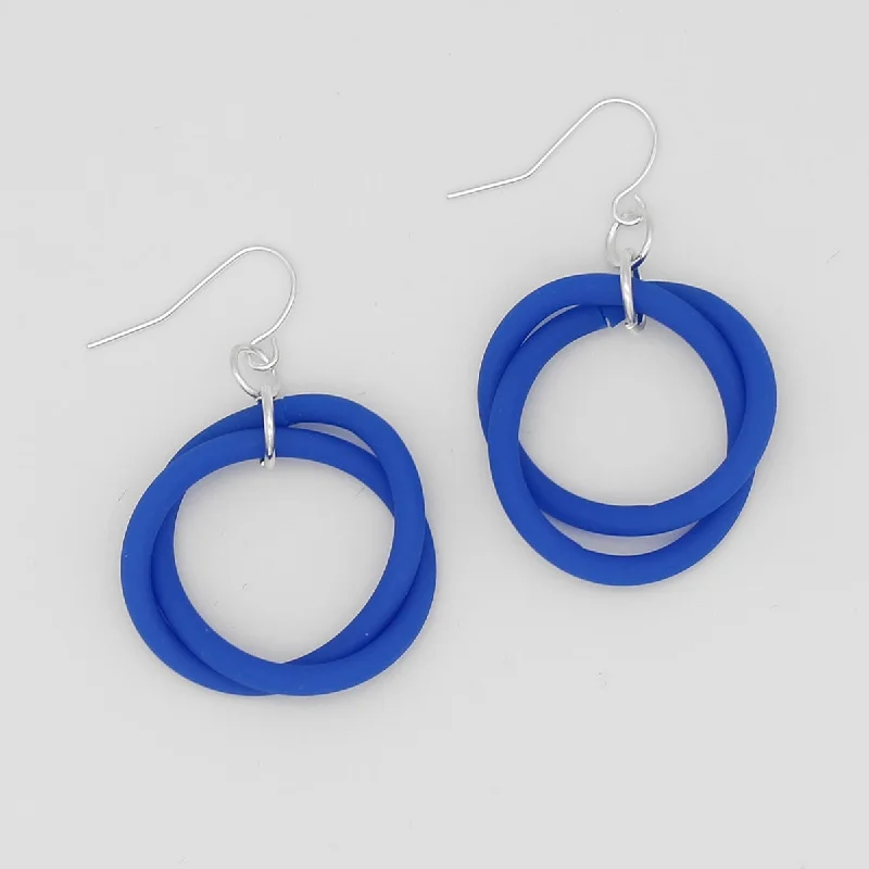 Victorian charm earrings-Blue Cefalu Swirl Earring