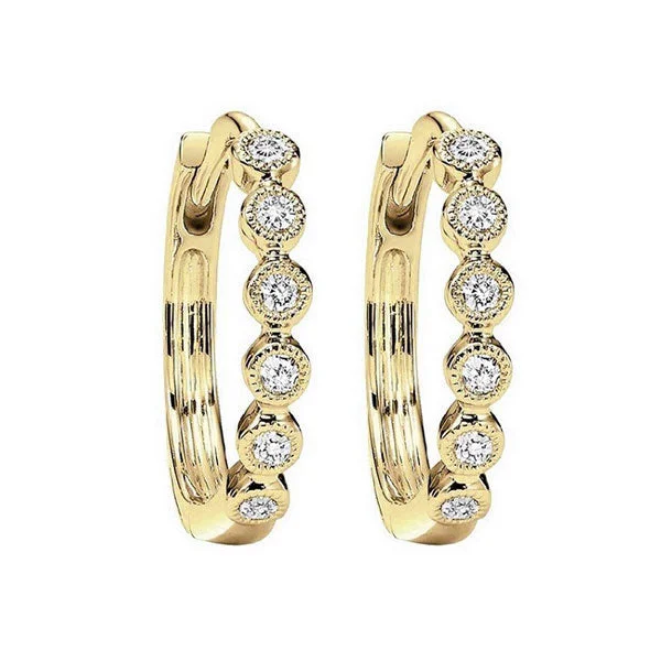 Java charm earrings-10KT YELLOW GOLD DIAMOND (1/8CTW) EARRING