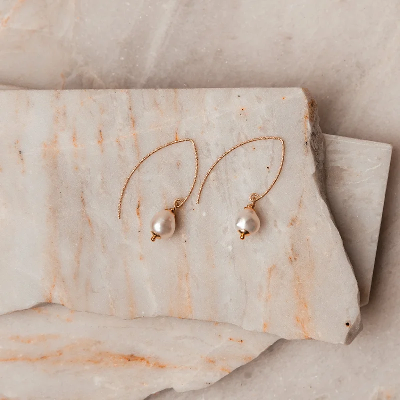 Flat knot earrings-Lana Freshwater Pearl Earrings