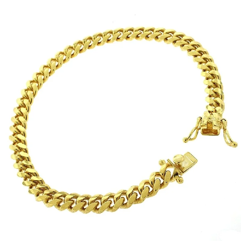 Vintage bead necklaces-Authentic 14k Yellow Gold 6mm Solid Miami Cuban Curb Link Thick Necklace Chain 8.5", Men & Women, In Style Designz