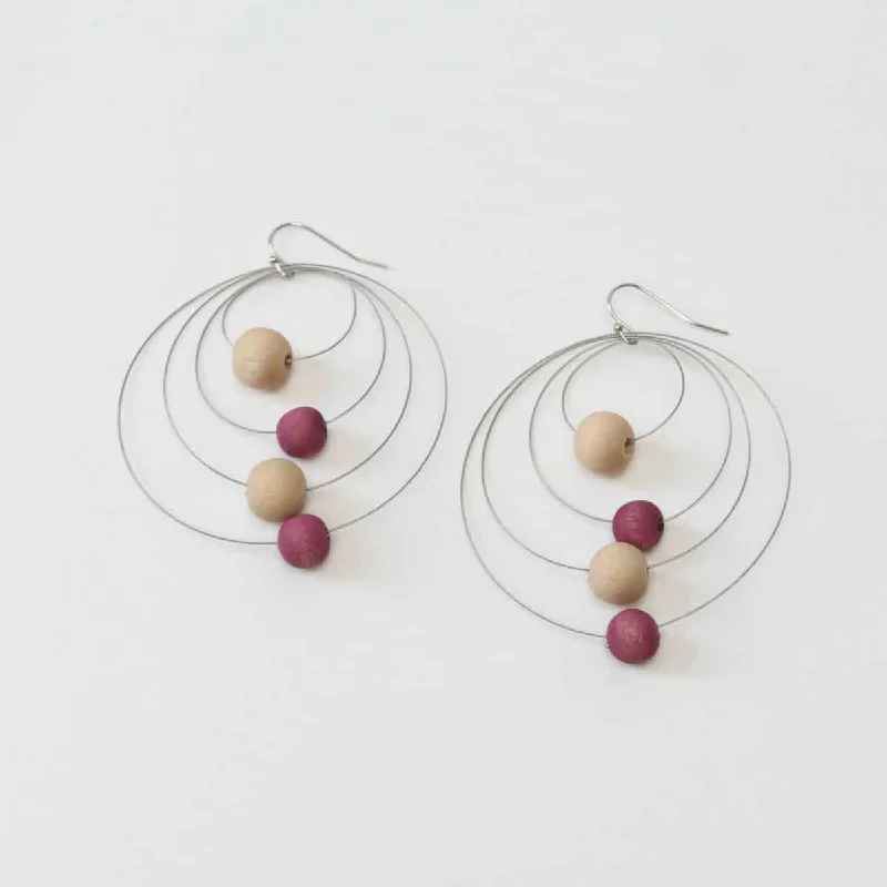 Lily motif earrings-Tan & Lilac Cala Earrings