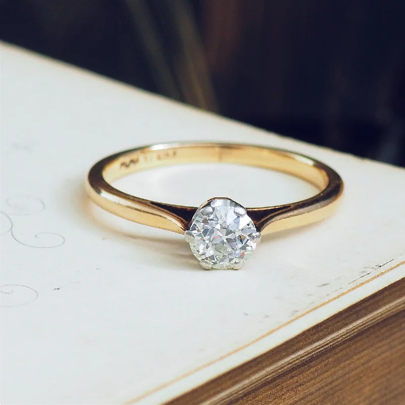 Ripple style rings-Simply Perfect! Antique 'Tiffany' Style Diamond Engagement Ring