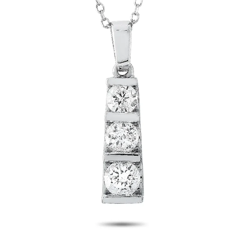 Fine thread necklaces-White Gold 0.50ct Diamond Pendant Necklace APD-15770 Length N/A