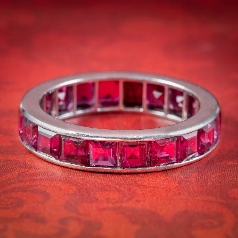 Small stack rings-Art Deco Ruby Full Eternity Ring 3.60ct Of Ruby Circa 1920