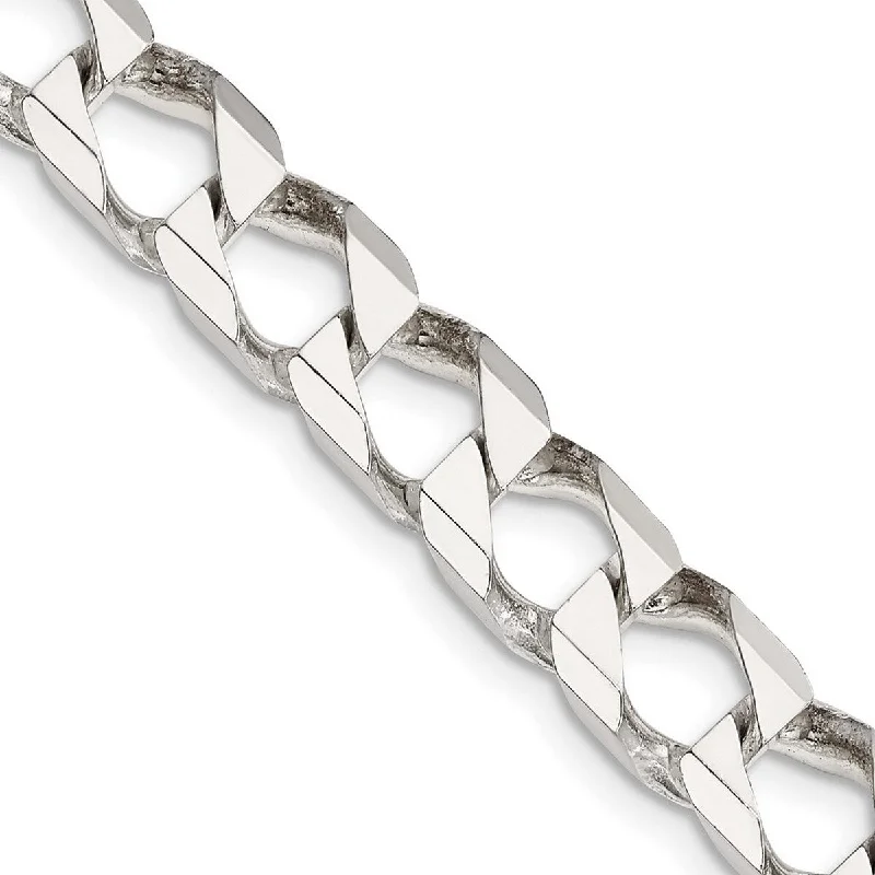 Boho bead necklaces-Curata 925 Sterling Silver 6.75mm Polished Open Curb Chain Necklace