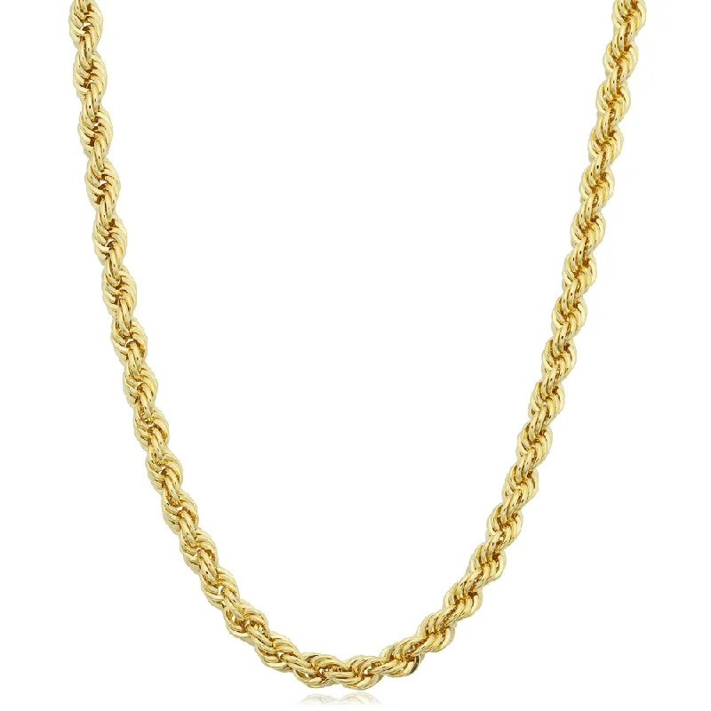 Surf wave necklaces-14k Yellow Gold Filled Men's 3.2 mm Rope Chain Necklace (16-36 inches)