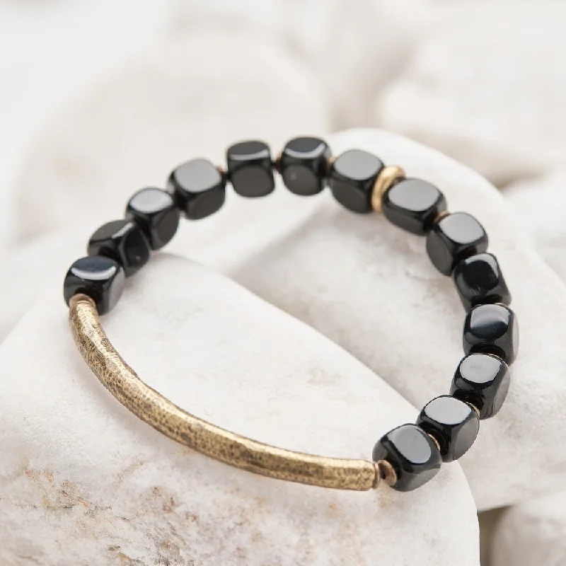 High link bangles-Obsidian Stone Copper Protection Bracelet