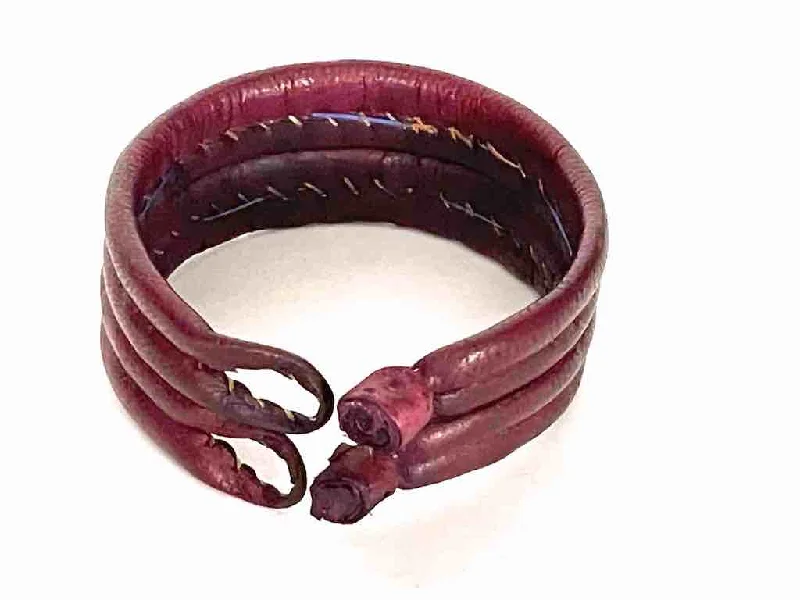 Pure link bangles-Wide Red Leather Bracelet - 2 Versions