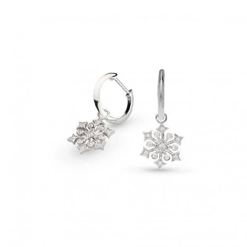 Dainty stack engagement rings-KH Silver C‚leste Astoria Snow CZ Hoop Drop Errngs