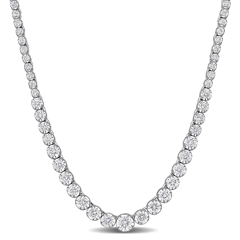 Secure clasp necklaces-Created Forever 1 4/5ct TW Lab-Grown Diamond Necklace in 14k White Gold