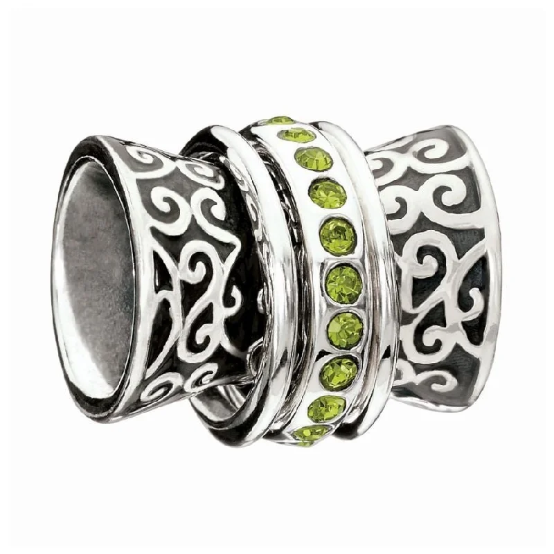 Matte finish engagement rings-Silver filigree pattern bead - Palazzo Verde