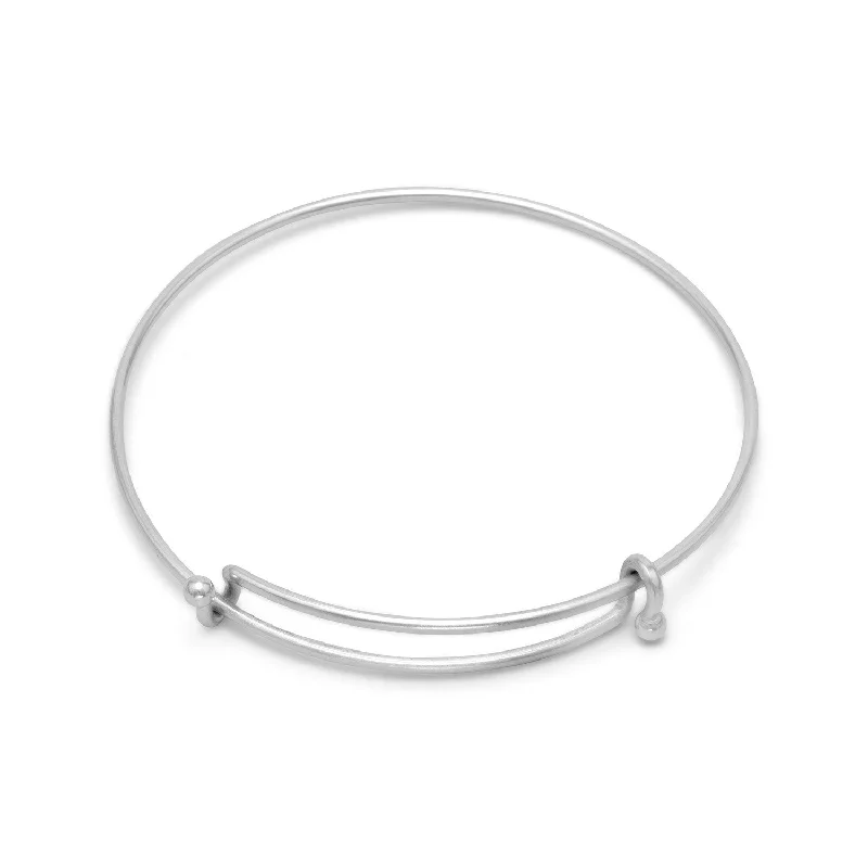 Radiant star bangles-Silver Tone Expandable Wire Fashion Bangle