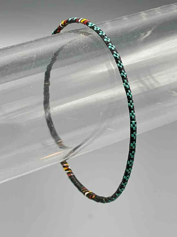 Satin gloss bangles-Narrowest Finest Design Recycled Plastic Bracelet - Turquoise