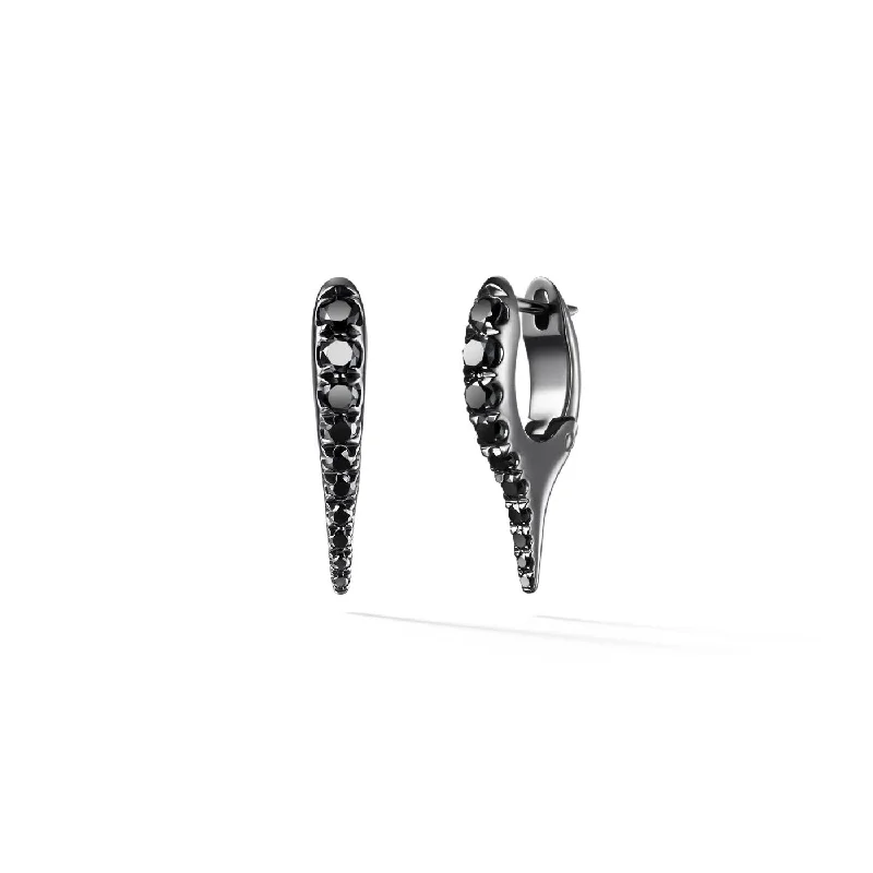 Twine bead earrings-LOLA NEEDLE EARRING Mini (Black Diamond)