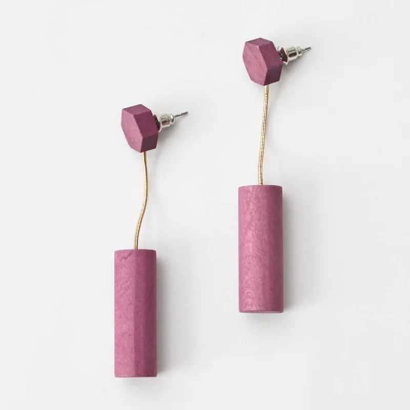 Whimsical pair earrings-Cylinder Lilac Laura Earrings