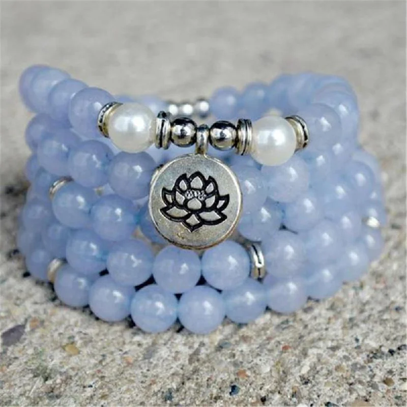 Topaz bangles-Aquamarine Mala Necklace - Bead Bracelet