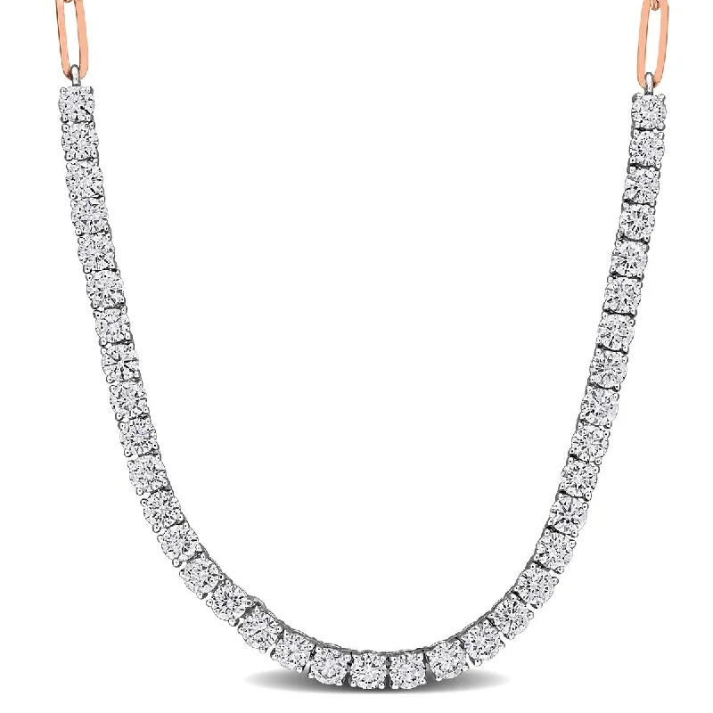 Thin yarn necklaces-Created Forever 1 5/8ct TW Lab-Grown Diamond Tennis Necklace in 14k Two-Tone Gold