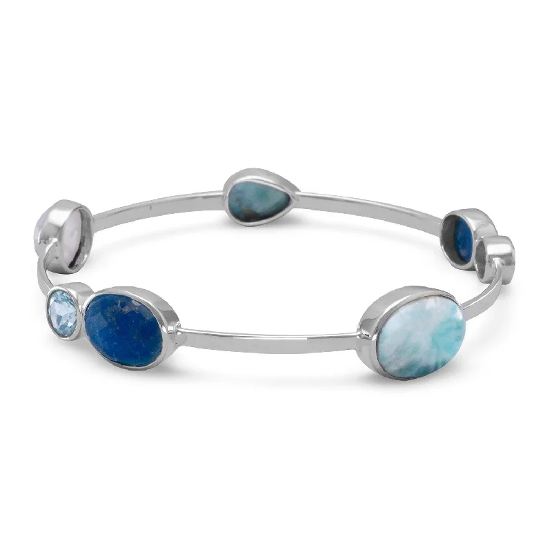 Clear gem bangles-Multistone Stackable Bangle