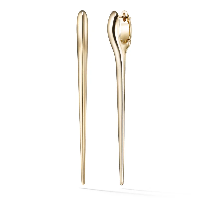 Smooth drop earrings-LOLA NEEDLE EARRING Large (Gold)