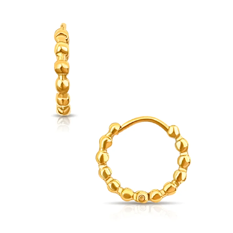 Topaz stud earrings-Lamora Beaded Mini Hoop Earring