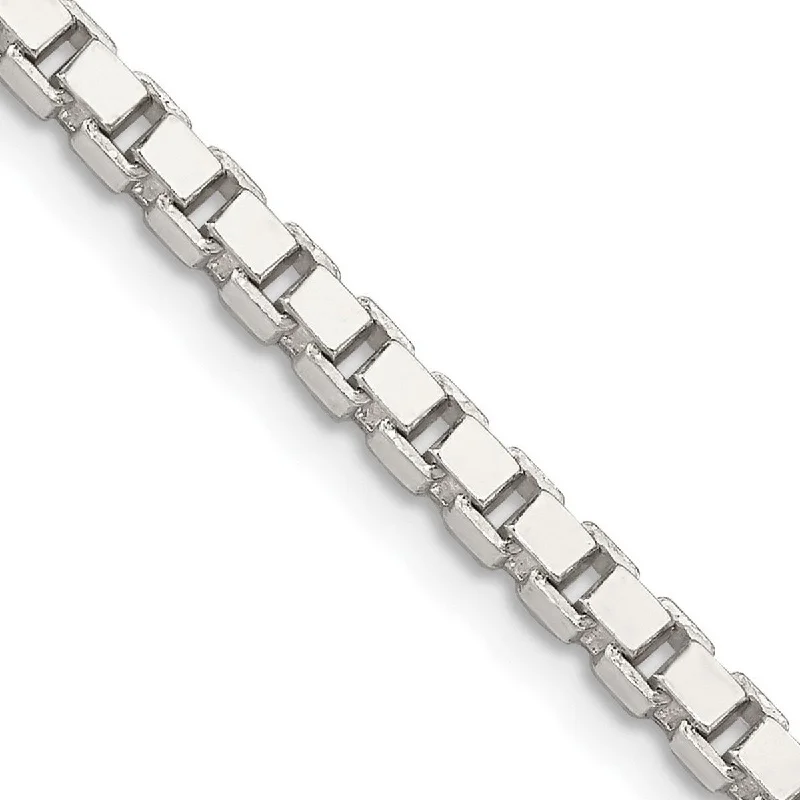 Jazz age necklaces-Curata 925 Sterling Silver 3.25mm Box Chain Necklace for Men Options: 18 20 22 24 30