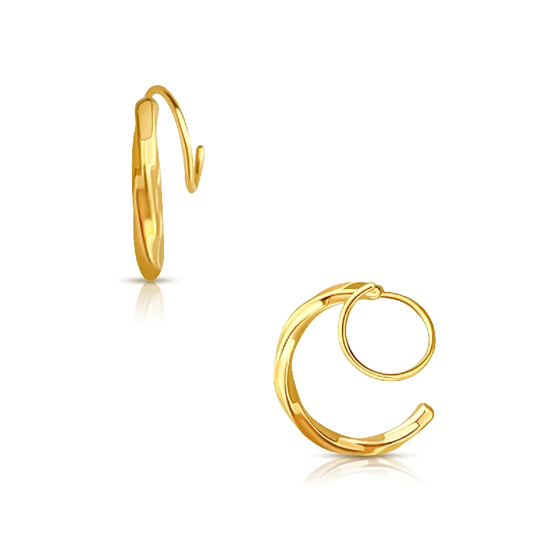 Onyx stone earrings-Jana Spiral Twist Earring