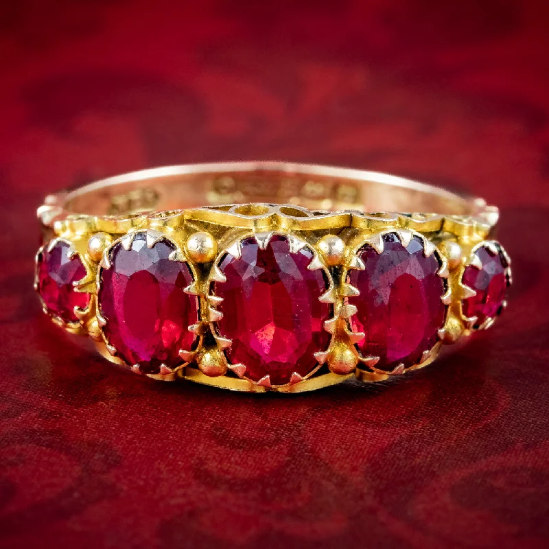 Sculptural cocktail rings-Antique Victorian Red Quartz Ring Dated 1894