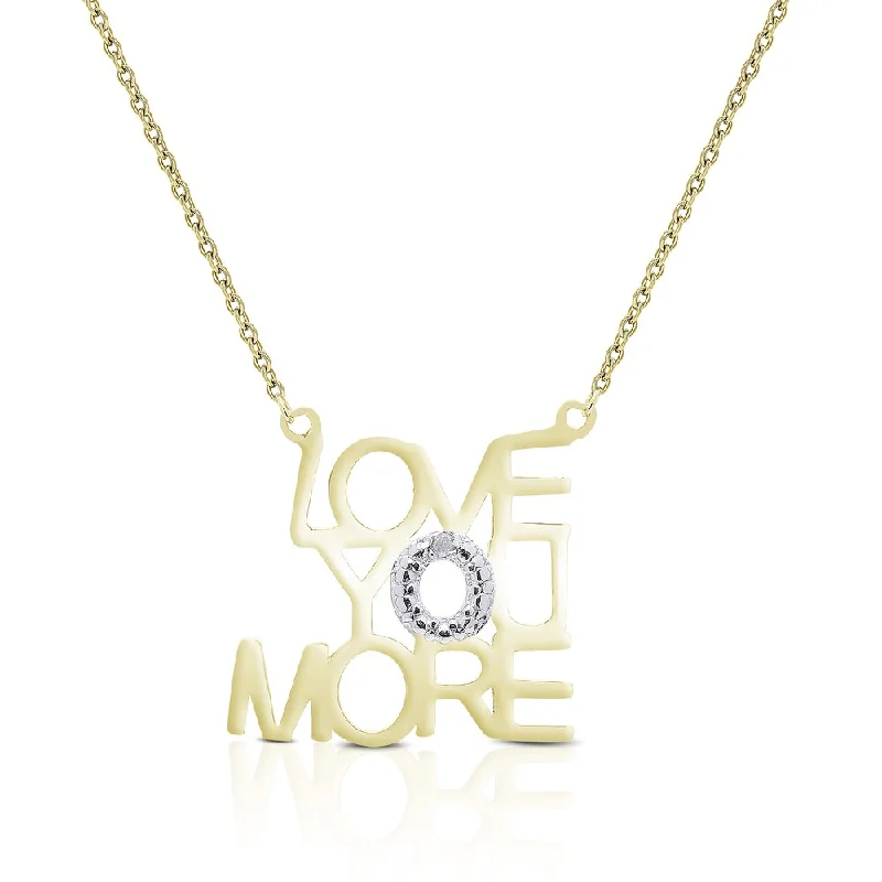 Heavy gem necklaces-Finesque Sterling Silver Diamond Accent 'Love You More' Necklace