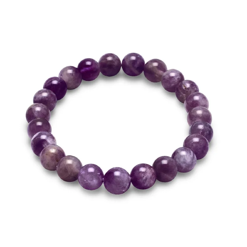 Mystic eye bangles-Amethyst Bead Stretch Bracelet