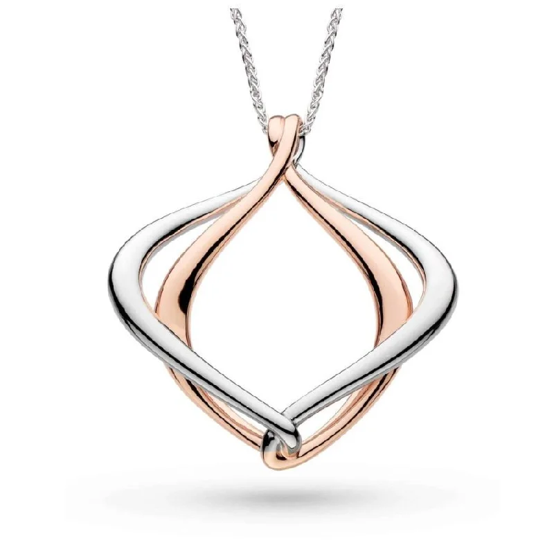 Light accent engagement rings-Silver & Rose Gold Plated Alicia Rose Grande Slider Necklace